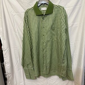 Karl Knox Green Checkered Men's Shirt, 18-1/2 36/37